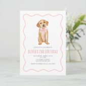 Invitation d'anniversaire de préppy puppy (Debout devant)