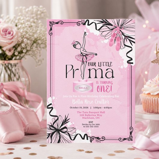 Invitation d'anniversaire de Prima Ballerina