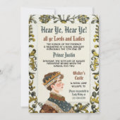 Invitation d'anniversaire de prince de la Renaissa (Devant)