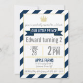 Invitation d'anniversaire de prince de paillettes  (Devant)