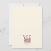 Invitation d'anniversaire de Princes Party (Dos)