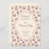 Invitation d'anniversaire de Princes Party (Devant / Derrière)