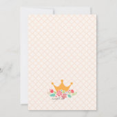 Invitation d'anniversaire de princesse (Dos)