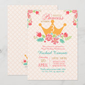 Invitation d'anniversaire de princesse (Devant / Derrière)