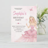 Invitation d'anniversaire de princesse (Debout devant)