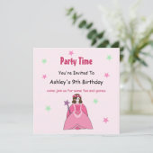 Invitation d'anniversaire de princesse (Debout devant)