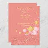 INVITATION D'ANNIVERSAIRE DE PRINCESSE (Devant / Derrière)