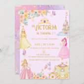 invitation d'anniversaire de princesse (Devant / Derrière)