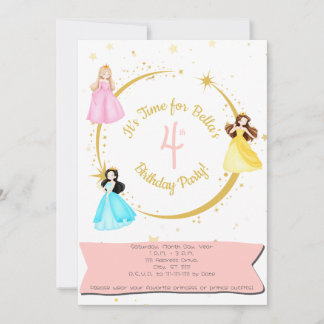 Invitation d'anniversaire de princesse