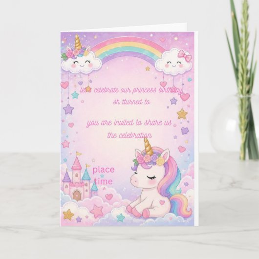 invitation d'anniversaire de princesse (Devant)