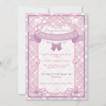 Invitation d'anniversaire de princesse Art Nouveau