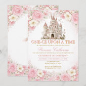 Invitation d'anniversaire de princesse au château (Devant / Derrière)