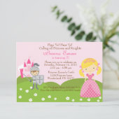 Invitation d'anniversaire de princesse (blonde) et (Debout devant)