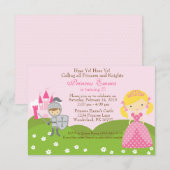 Invitation d'anniversaire de princesse (blonde) et (Devant / Derrière)