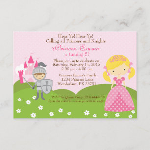 Invitation d'anniversaire de princesse (blonde) et