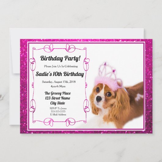 Invitation d'anniversaire de princesse Cavalier Ki (Devant)