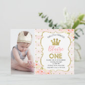 Invitation d'anniversaire de princesse Crown de (Debout devant)