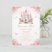 Invitation d'anniversaire de princesse de château  (Debout devant)