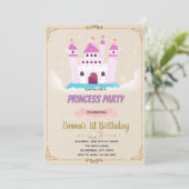 Invitation d'anniversaire de princesse de château  (Debout devant)