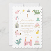 Invitation d'anniversaire de princesse de conte de (Devant)