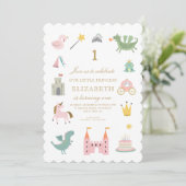 Invitation d'anniversaire de princesse de conte de (Debout devant)