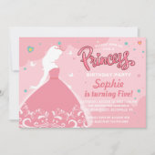 Invitation d'anniversaire de princesse de conte de (Devant)