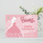 Invitation d'anniversaire de princesse de conte de (Debout devant)
