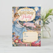 Invitation d'anniversaire de princesse de conte de (Debout devant)