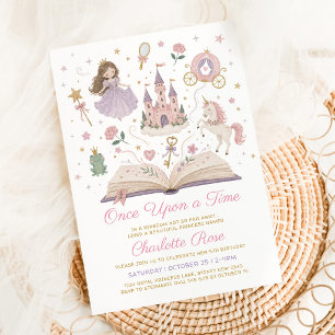 Invitation d'anniversaire de princesse de conte de