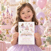 Invitation d'anniversaire de princesse de conte de