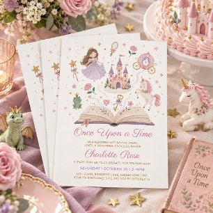 Invitation d'anniversaire de princesse de conte de