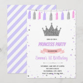 Invitation d'anniversaire de princesse de couronne (Devant / Derrière)