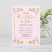 Invitation d'anniversaire de princesse en or Il ét (Debout devant)