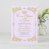 Invitation d'anniversaire de princesse en or Il ét (Debout devant)