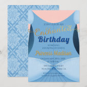 Invitation d'anniversaire de Princesse Enchantée (Devant / Derrière)