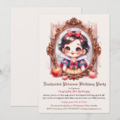 Invitation d'anniversaire de princesse enchantée S (Devant / Derrière)