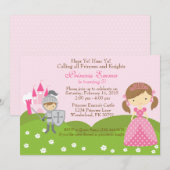 Invitation d'anniversaire de princesse et de cheva (Devant / Derrière)