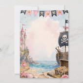 Invitation d'anniversaire de princesse et de pirat (Dos)