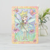 Invitation d'anniversaire de princesse fée pour fi (Debout devant)