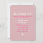 Invitation d'anniversaire de princesse fée pour fi (Dos)