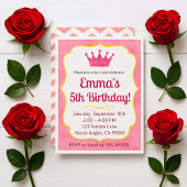 Invitation d'anniversaire de princesse Fête royale
