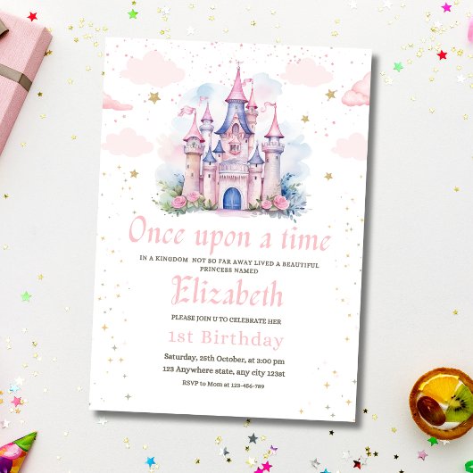 Invitation d'anniversaire de princesse Fille 1ère