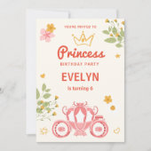 Invitation d'anniversaire de princesse florale de  (Devant)