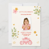 Invitation d'anniversaire de princesse florale de  (Dos)