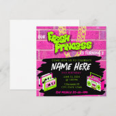 Invitation d'anniversaire de princesse hip hop des (Devant / Derrière)