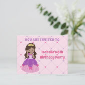 Invitation d'anniversaire de princesse hispanique (Debout devant)