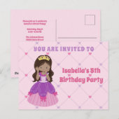 Invitation d'anniversaire de princesse hispanique (Devant / Derrière)