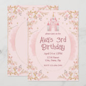Invitation d'anniversaire de princesse magique | A (Devant / Derrière)