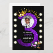 Invitation d'anniversaire de princesse MUA Three-n (Devant / Derrière)