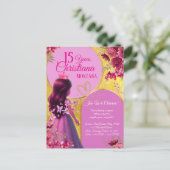 Invitation d'anniversaire de princesse – Nom perso (Debout devant)